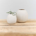 Tomoro Pottery Large Ball Vase in White Ceramic