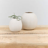 Tomoro Pottery Large Ball Vase in White Ceramic