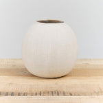 Large Ball Vase by Tomoro Pottery in White Ceramic