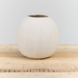 Large Ball Vase by Tomoro Pottery in White Ceramic