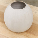 White Ceramic Large Ball Vase by Tomoro Pottery 