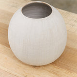 White Ceramic Large Ball Vase by Tomoro Pottery 