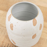 Brown Stoneware Ceramic and White Glaze Large Petal Vase by Tomoro Pottery