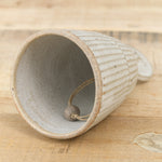 White Speckled Glaze Ceramic Medium Dinner Bell with Twine by Tomoro Pottery