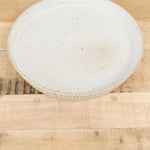 White Ceramic Rain Serving Plate by Tomoro Pottery