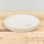 Rain Serving Plate by Tomoro Pottery in White Ceramic