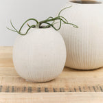 Tomoro Pottery Small Ball Vase in White Ceramic 