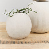 Tomoro Pottery Small Ball Vase in White Ceramic 