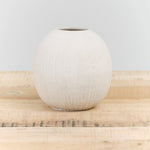 White Ceramic Small Ball Vase by Tomoro Pottery