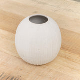 Small Ball Vase by Tomoro Pottery in White Ceramic