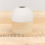 Terra Wide Bud Vase by Tomoro Pottery in White Glaze and Ceramic