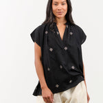 Two NY Apparel Womens Blouses Icon Signature Shirt Black Icon / One Size