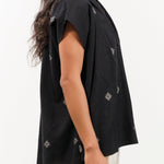 Two NY Apparel Womens Blouses Icon Signature Shirt Black Icon / One Size