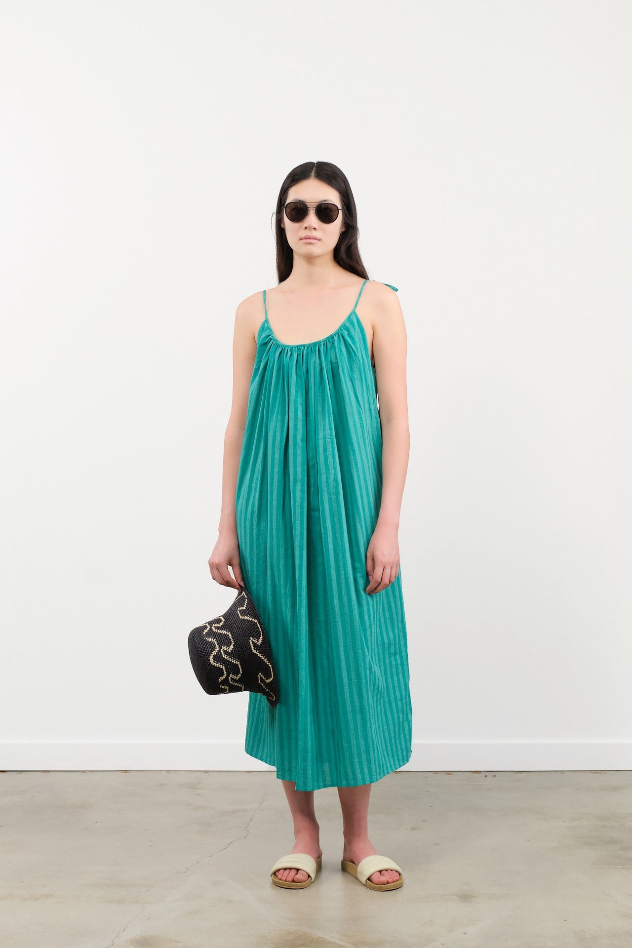 Two NY Apparel Womens Dresses Tie Dress Emerald / One Size