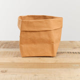 Uashmama Home Baskets Large Paper Bag Camel / 8" L X 6" W X 13" H