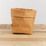 Uashmama Home Baskets Medium Paper Bag Camel / 7" L X 5" W X 13" H