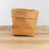 Uashmama Home Baskets Medium Paper Bag Camel / 7" L X 5" W X 13" H