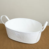 Small Catino Basket in White on table