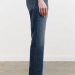 Chimala Apparel Womens Denim Used Ankle Cut 13.5 oz Selvedge Denim in Dark Vintage