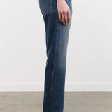 Chimala Apparel Womens Denim Used Ankle Cut 13.5 oz Selvedge Denim in Dark Vintage