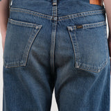 Chimala Apparel Womens Denim Used Ankle Cut 13.5 oz Selvedge Denim in Dark Vintage