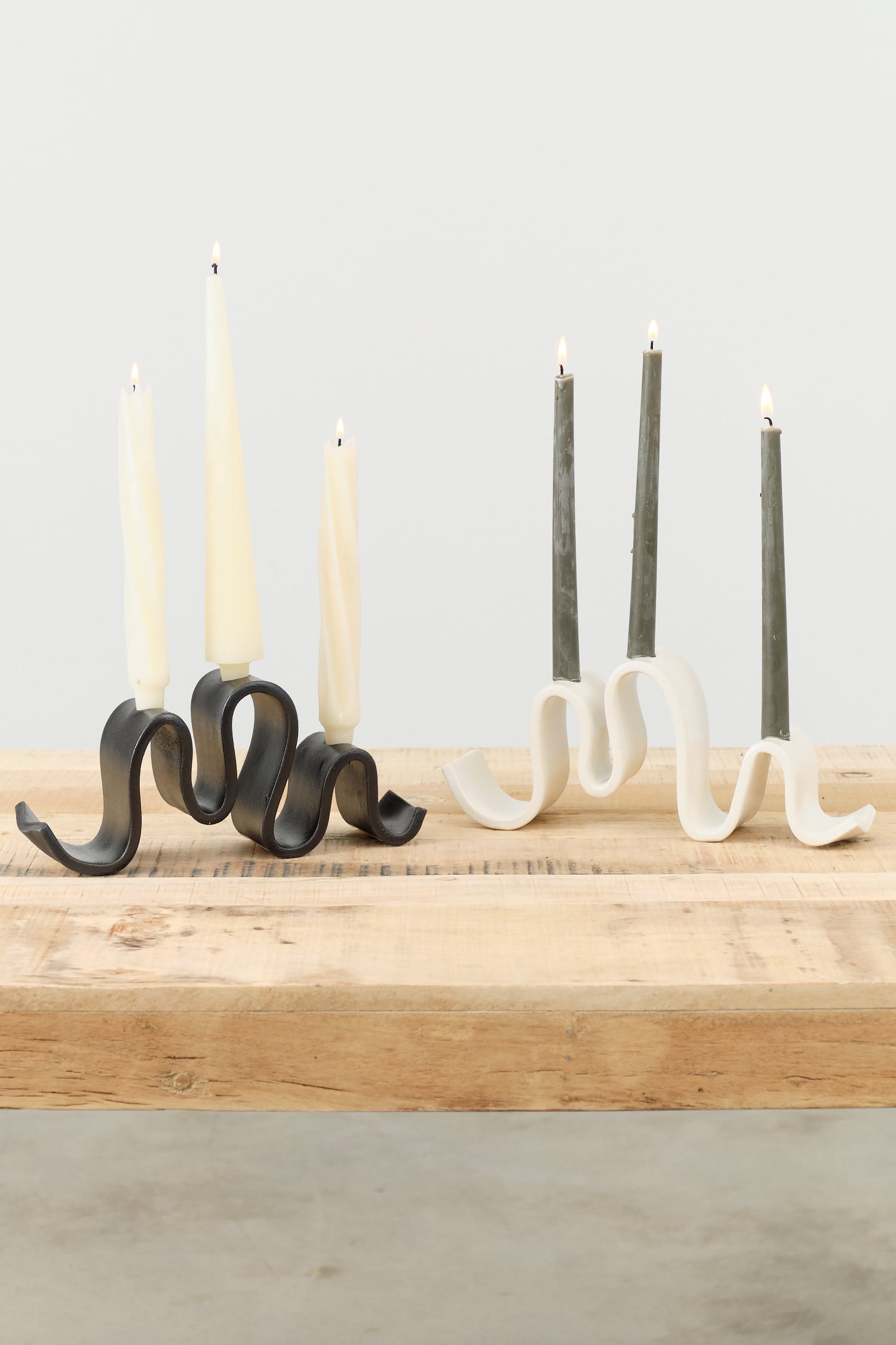 Virginia SIN Wyat Candelabra in Cream and Black