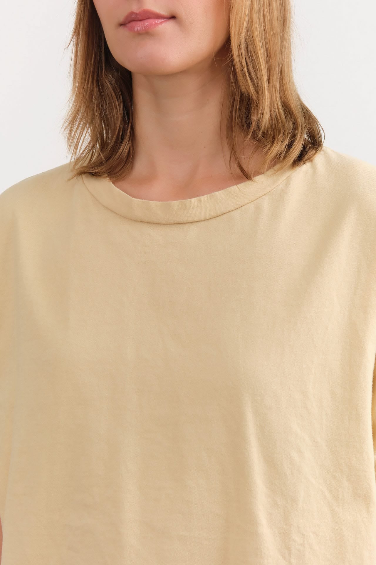 Wol Hide Apparel Womens Tees Box Tee in Barley