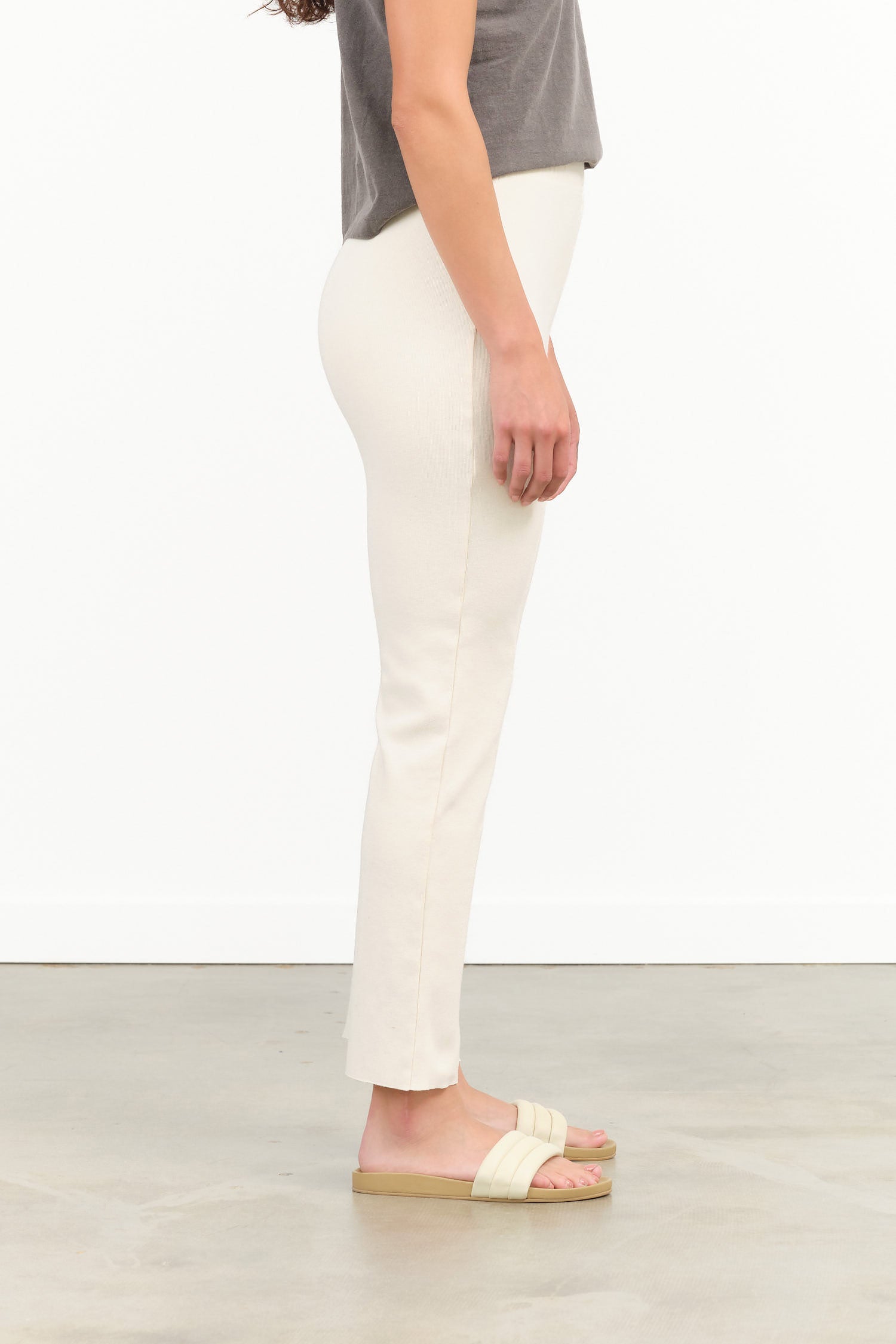 Wol Hide Designer Full Length Cotton Easy Legging in Natural White