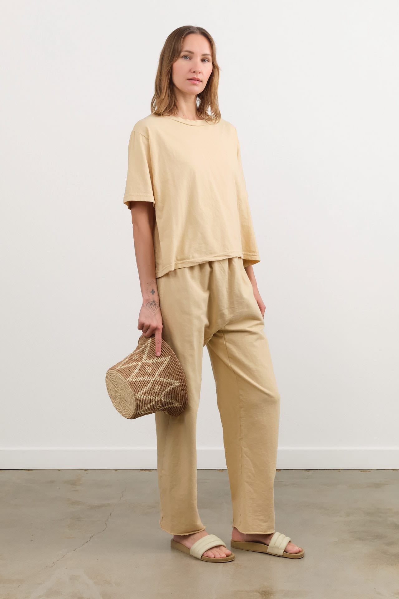 Wol Hide Apparel Womens Pants Easy Sweatpant in Barley