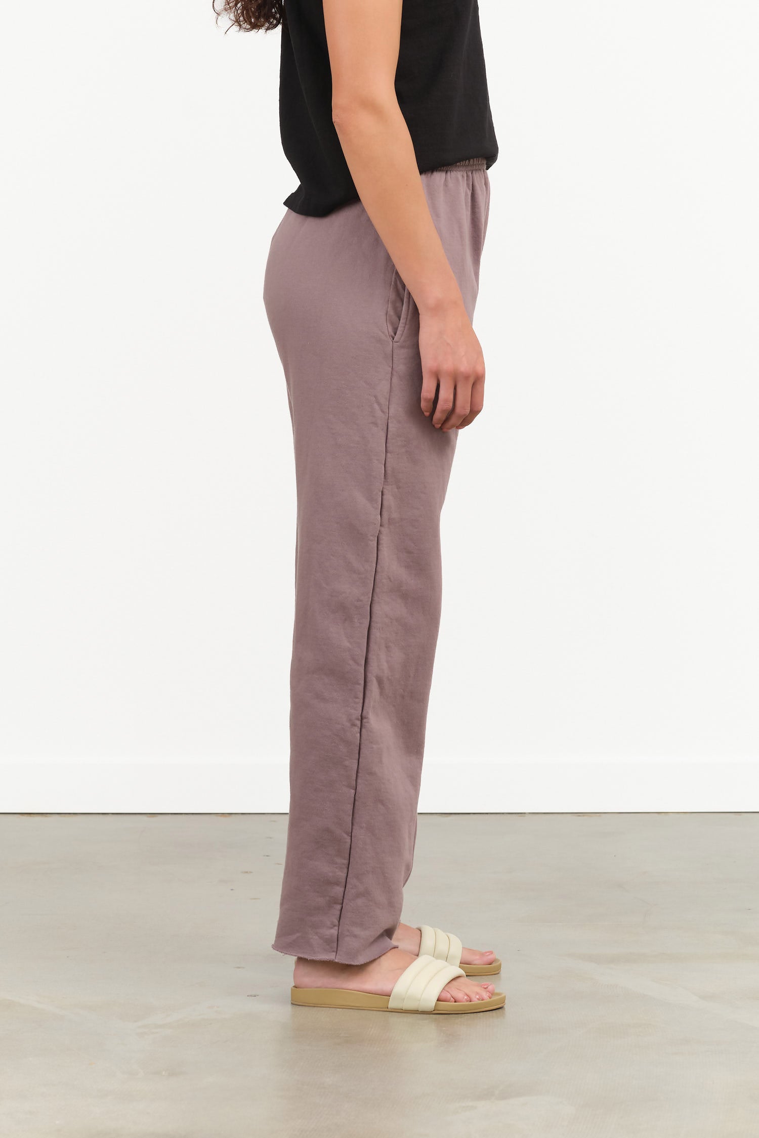 Wol Hide Designer Warm Cotton Easy Sweat Pants in Mushroom Purple