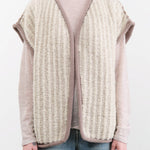 Wol Hide Apparel Womens Sweaters Knit Weave Vest in Chalk