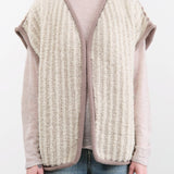 Wol Hide Apparel Womens Sweaters Knit Weave Vest in Chalk