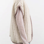 Wol Hide Apparel Womens Sweaters Knit Weave Vest in Chalk
