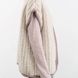 Wol Hide Apparel Womens Sweaters Knit Weave Vest in Chalk