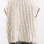 Wol Hide Apparel Womens Sweaters Knit Weave Vest in Chalk