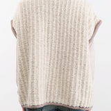 Wol Hide Apparel Womens Sweaters Knit Weave Vest in Chalk