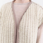 Wol Hide Apparel Womens Sweaters Knit Weave Vest in Chalk