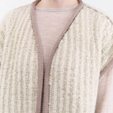 Wol Hide Apparel Womens Sweaters Knit Weave Vest in Chalk
