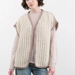 Wol Hide Apparel Womens Sweaters Knit Weave Vest in Chalk