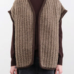 Wol Hide Apparel Womens Sweaters Knit Weave Vest in Loam
