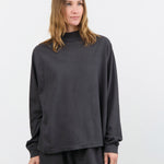 Wol Hide Apparel Womens Tees Loose Mockneck