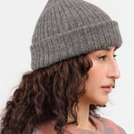 Skinny Rib Hat by Wol Hide in Charcoal