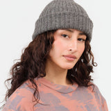 Wol Hide Skinny Rib Hat in Charcoal