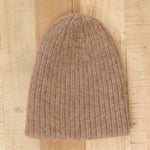 Wol Hide Skinny Rib Hat Wool Beanie in Earth Brown