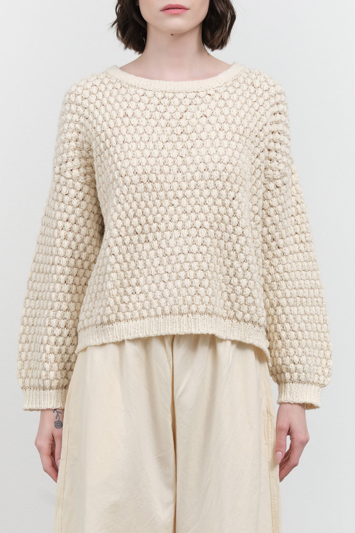 Textured Pullover by Wol Hide in Bone