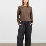 Wol Hide Apparel Womens Pants Wide Twill Trouser in Mineral