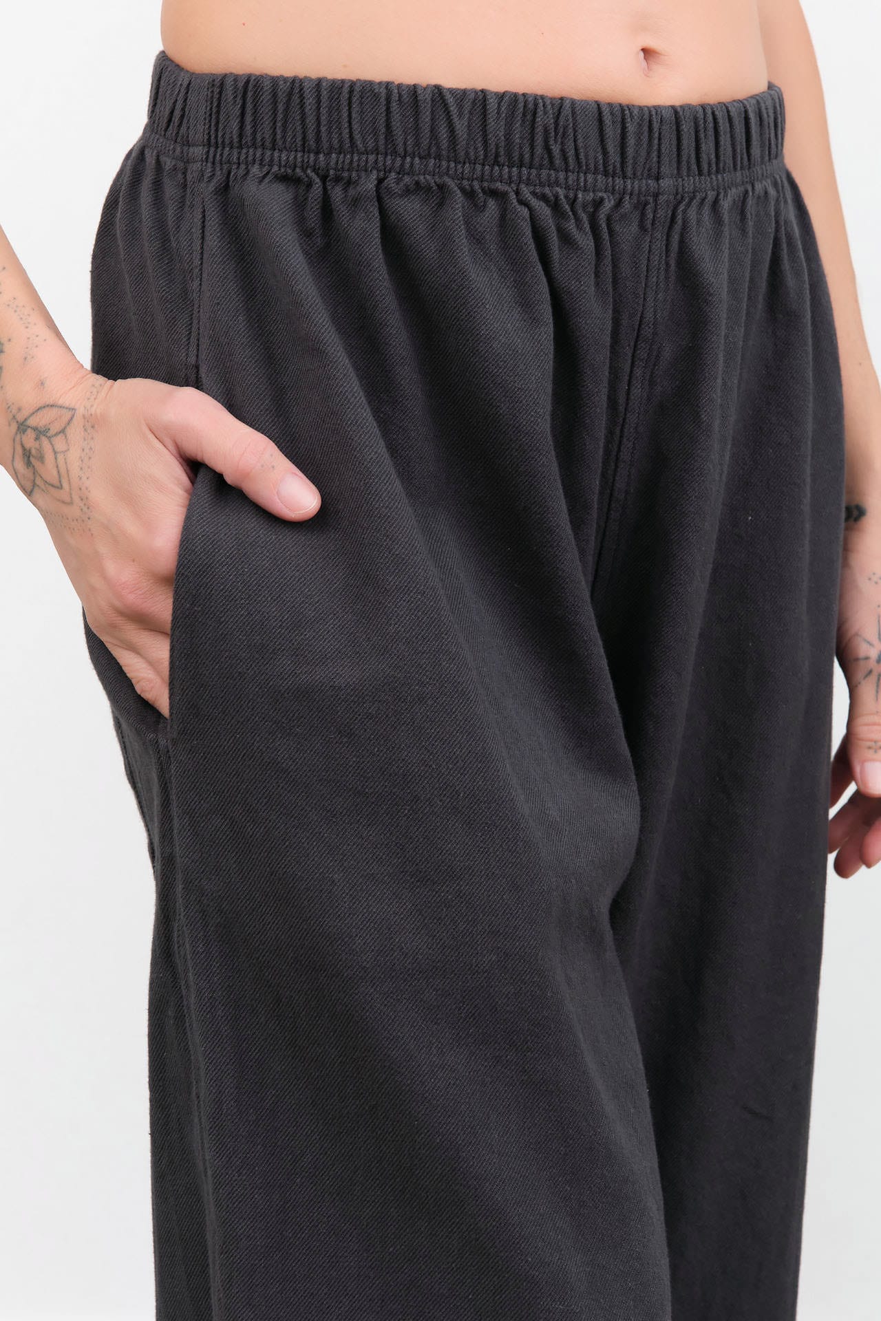 Wol Hide Apparel Womens Pants Wide Twill Trouser in Mineral