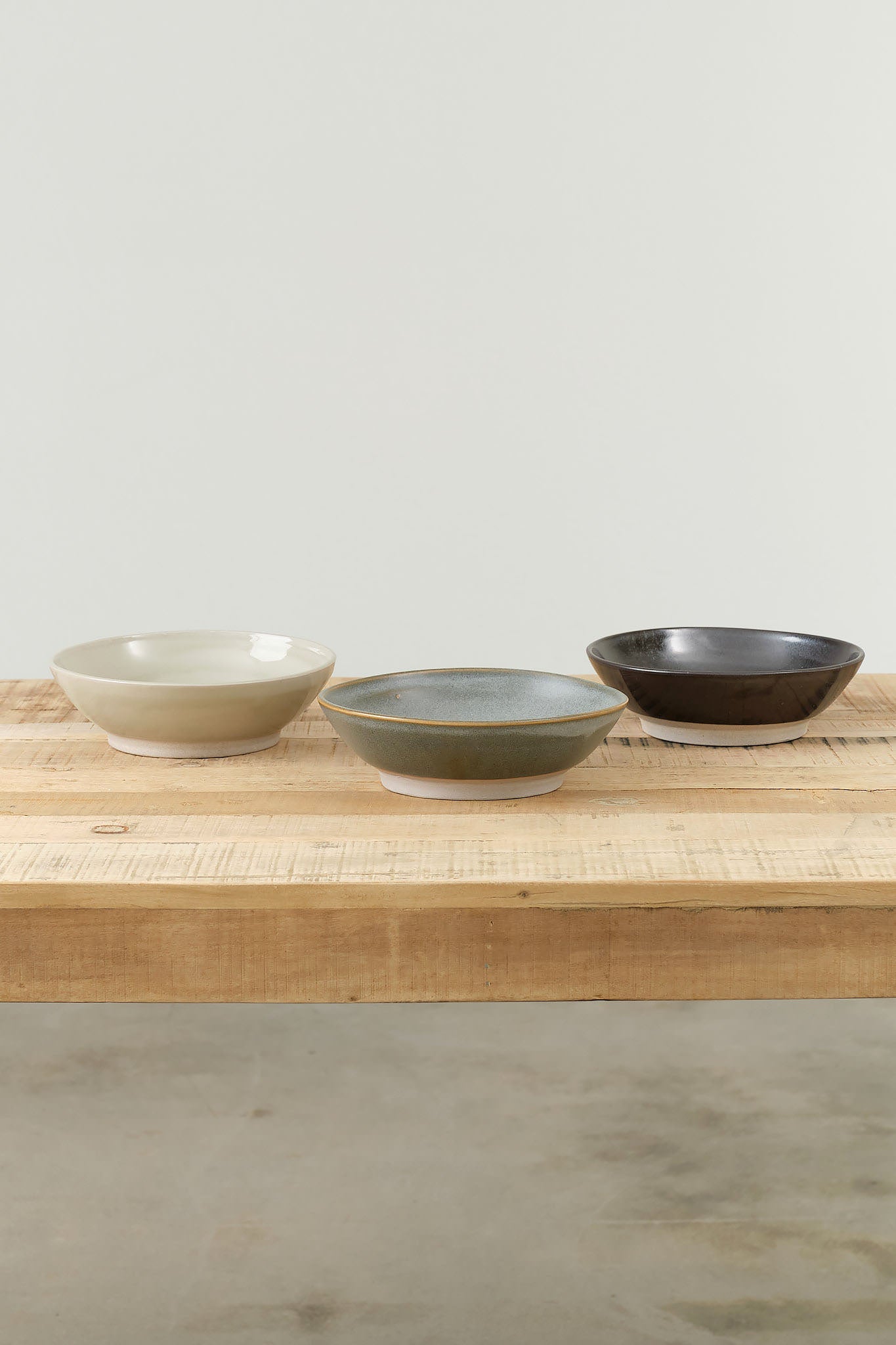 Serving Bowl in Ash Mist and Black by WRF Lab Ceramics 