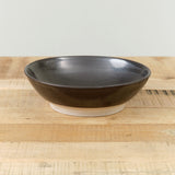 Ash Mist and Black Serving Bowl by WRF Lab Ceramics