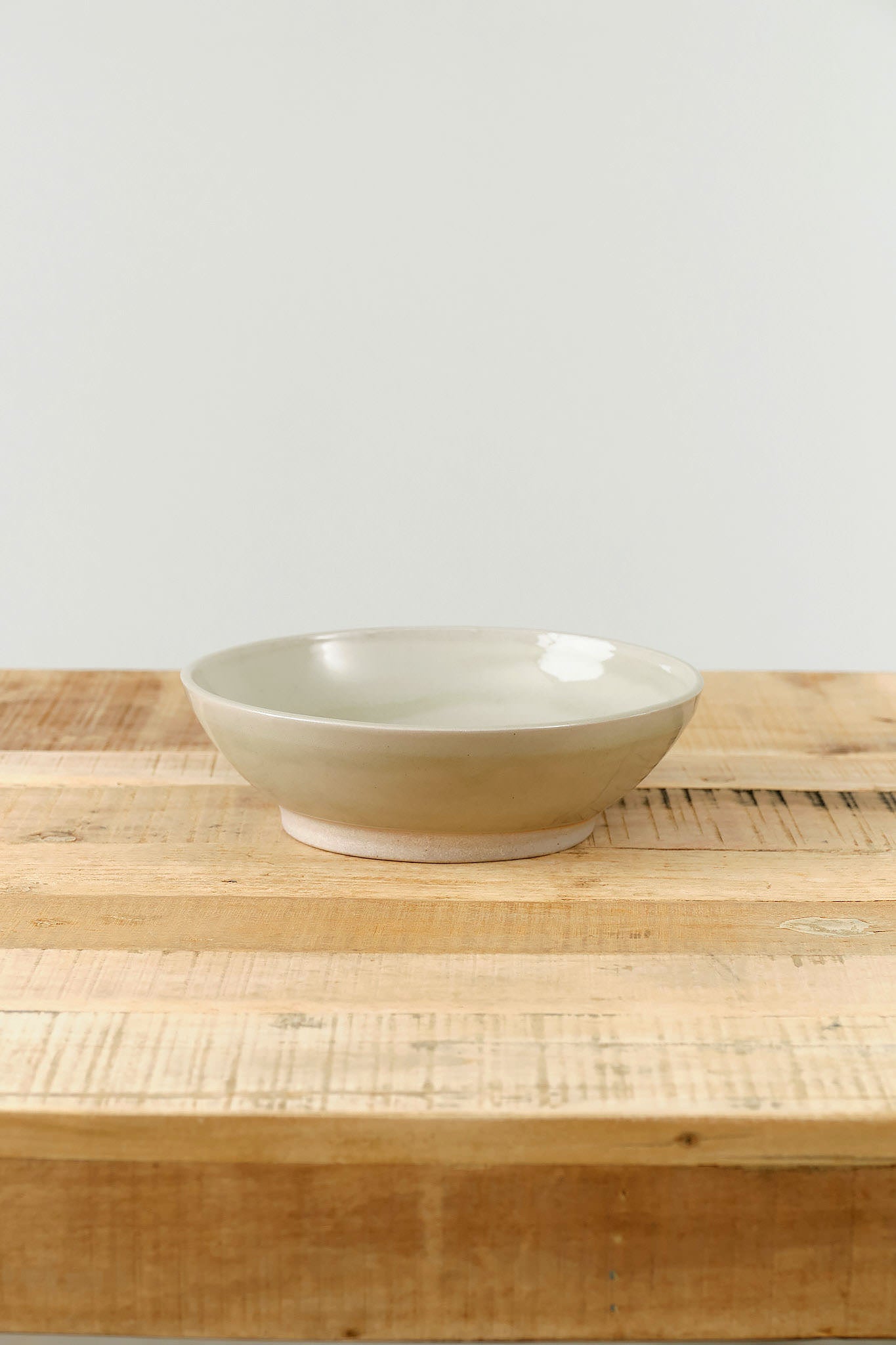 WRF Labs Ceramics Handmade Serving Bowl in Ash White Mist Grey and Black 